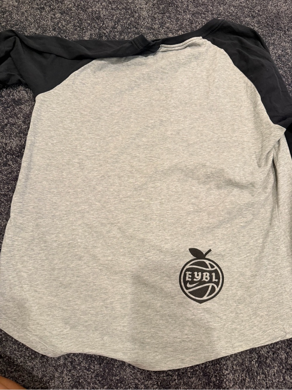 Nike Long Sleeve Raglan Tee - Gray Body with Black Sleeves